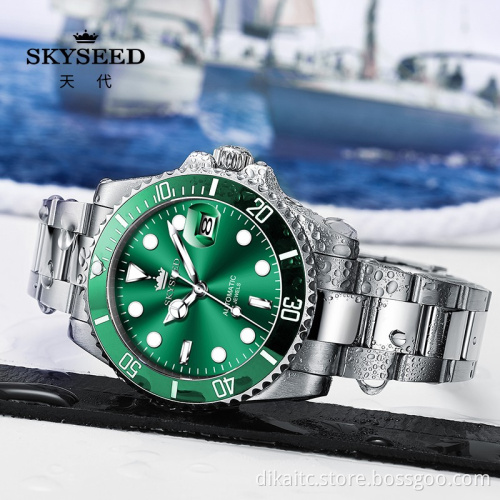 SKYSEED green water ghost watch male mechanical watch